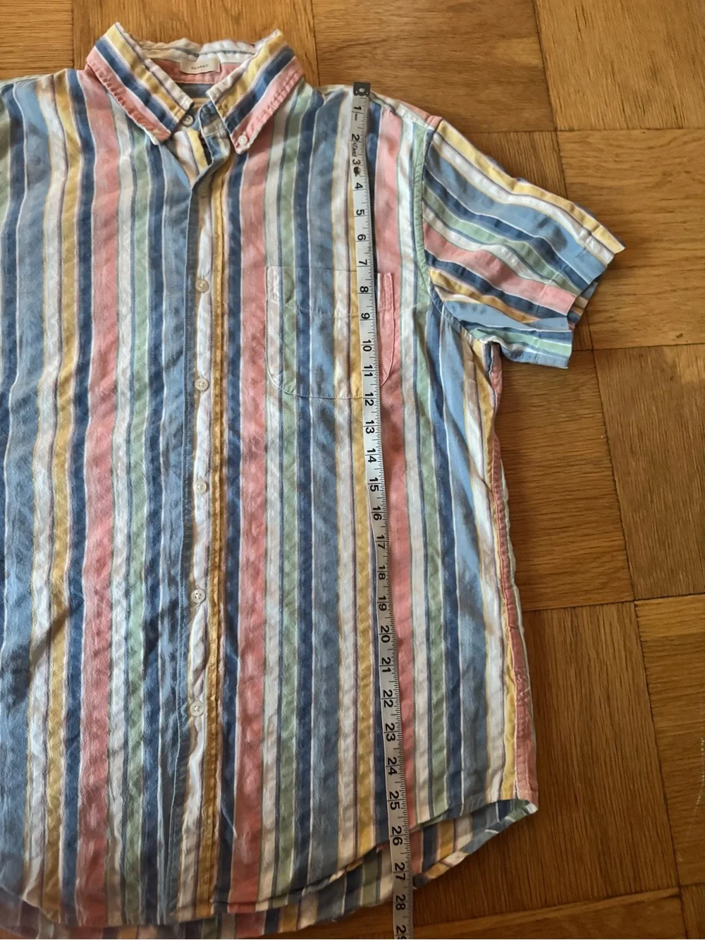 J. Crew Mens Pastel Striped Short Sleeve Button Down Collared Casual Shirt